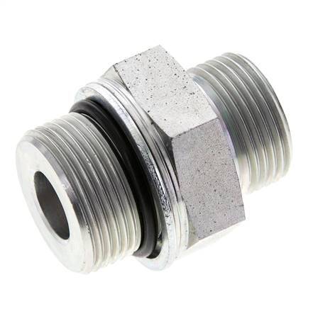 UN 1-3/16''-12 x M33x2 Embout double en acier zingué ORFS 400 Bar - Hydraulique