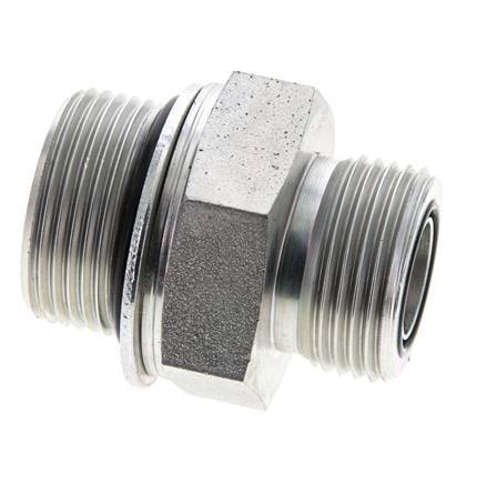 UN 1-3/16''-12 x M33x2 Embout double en acier zingué ORFS 400 Bar - Hydraulique