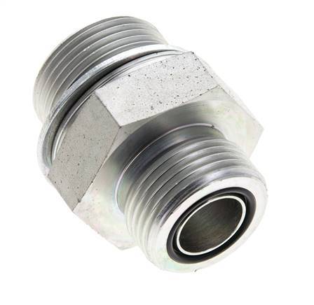 UN 1-3/16''-12 x M33x2 Embout double en acier zingué ORFS 400 Bar - Hydraulique