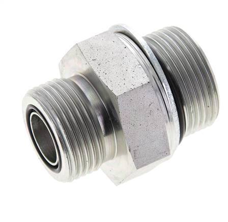 UN 1-3/16''-12 x M33x2 Embout double en acier zingué ORFS 400 Bar - Hydraulique