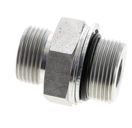 UN 1-3/16''-12 x M33x2 Embout double en acier zingué ORFS 400 Bar - Hydraulique