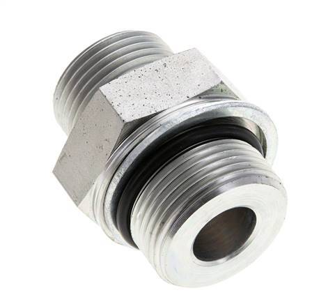 UN 1-3/16''-12 x M33x2 Embout double en acier zingué ORFS 400 Bar - Hydraulique