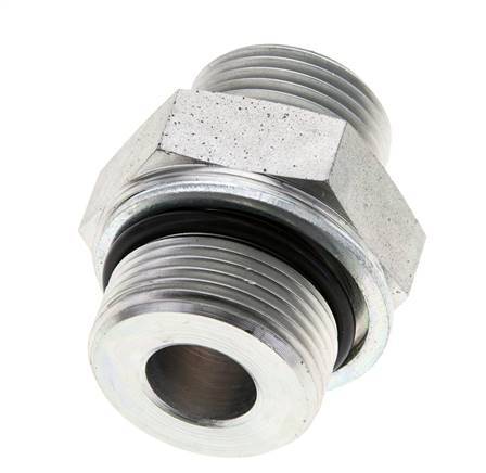 UN 1-3/16''-12 x M33x2 Embout double en acier zingué ORFS 400 Bar - Hydraulique
