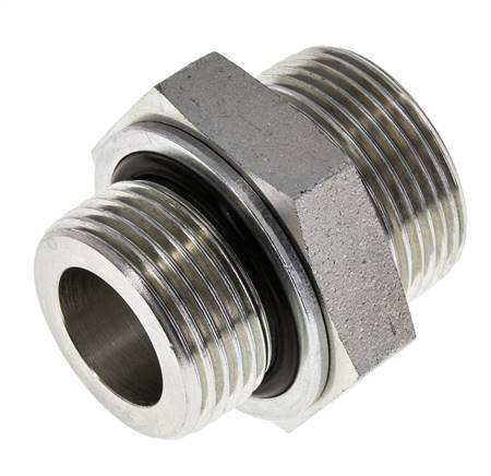 Embout double en acier zingué UN 1-7/16''-12 x G 1'' ORFS 400 Bar - Hydraulique