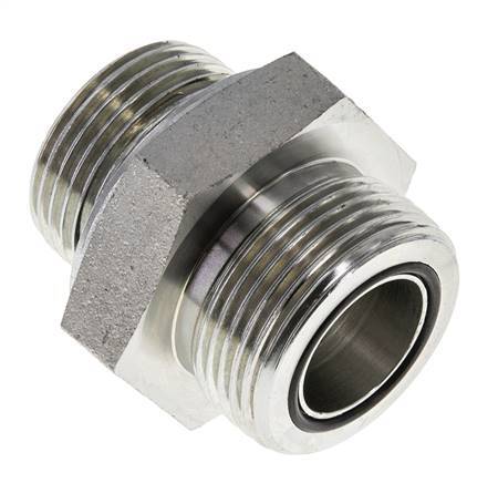 Embout double en acier zingué UN 1-7/16''-12 x G 1'' ORFS 400 Bar - Hydraulique