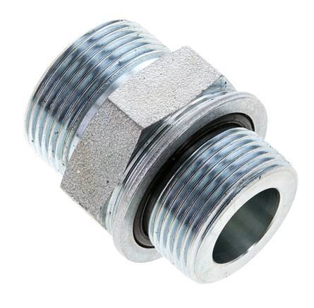 UN 1-7/16''-12 x M33x2 Embout double en acier zingué ORFS 400 Bar - Hydraulique