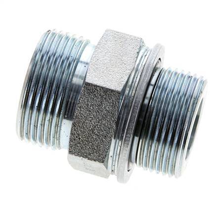 UN 1-7/16''-12 x M33x2 Embout double en acier zingué ORFS 400 Bar - Hydraulique