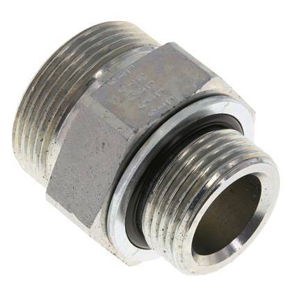 Embout double en acier zingué UN 1-11/16''-12 x G 1'' ORFS 250 Bar - Hydraulique