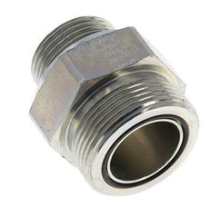Embout double en acier zingué UN 1-11/16''-12 x G 1'' ORFS 250 Bar - Hydraulique
