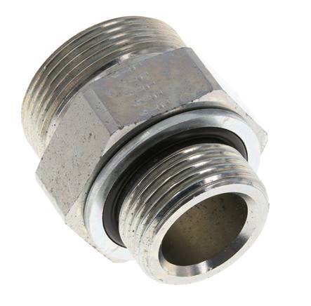Embout double en acier zingué UN 1-11/16''-12 x G 1'' ORFS 250 Bar - Hydraulique