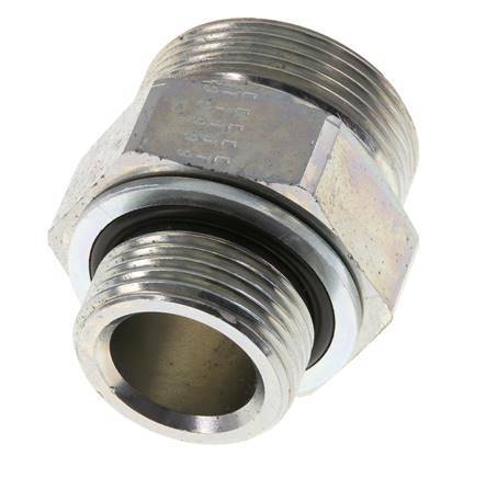 Embout double en acier zingué UN 1-11/16''-12 x G 1'' ORFS 250 Bar - Hydraulique