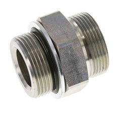 Embout double en acier zingué UN 1-11/16''-12 x G 1 1/4'' ORFS 250 Bar - Hydraulique