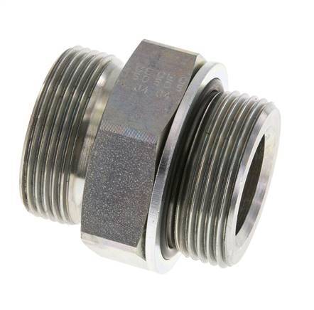 Embout double en acier zingué UN 1-11/16''-12 x G 1 1/4'' ORFS 250 Bar - Hydraulique