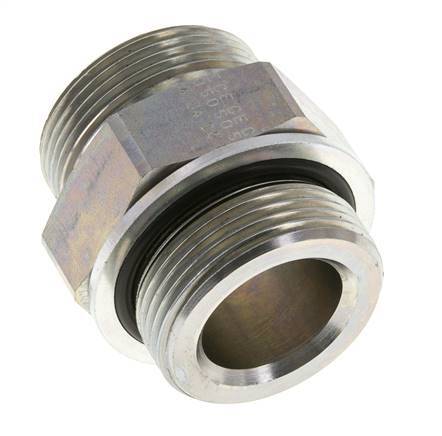 Embout double en acier zingué UN 1-11/16''-12 x G 1 1/4'' ORFS 250 Bar - Hydraulique