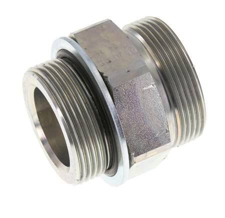 Embout double en acier zingué UN 2''-12 x G 1 1/2'' ORFS 250 Bar - Hydraulique