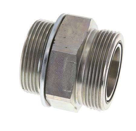Embout double en acier zingué UN 2''-12 x G 1 1/2'' ORFS 250 Bar - Hydraulique
