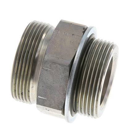 Embout double en acier zingué UN 2''-12 x G 1 1/2'' ORFS 250 Bar - Hydraulique