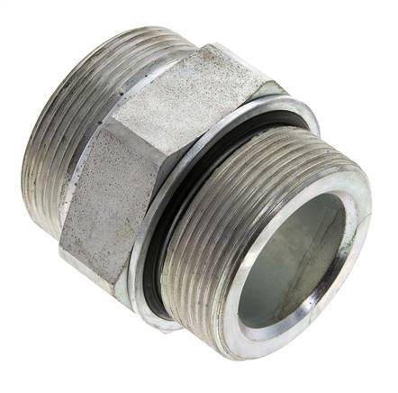 UN 2''-12 x M48x2 Embout double en acier zingué ORFS 250 Bar - Hydraulique