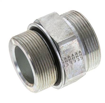 UN 2''-12 x M48x2 Embout double en acier zingué ORFS 250 Bar - Hydraulique