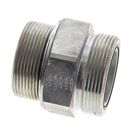 UN 2''-12 x M48x2 Embout double en acier zingué ORFS 250 Bar - Hydraulique