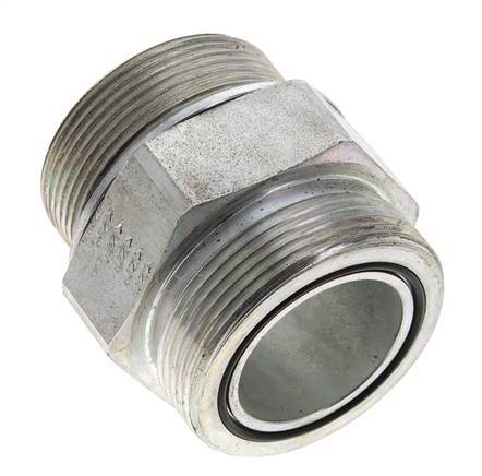 UN 2''-12 x M48x2 Embout double en acier zingué ORFS 250 Bar - Hydraulique