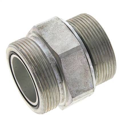 UN 2''-12 x M48x2 Embout double en acier zingué ORFS 250 Bar - Hydraulique