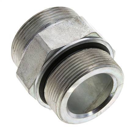 UN 2''-12 x M48x2 Embout double en acier zingué ORFS 250 Bar - Hydraulique