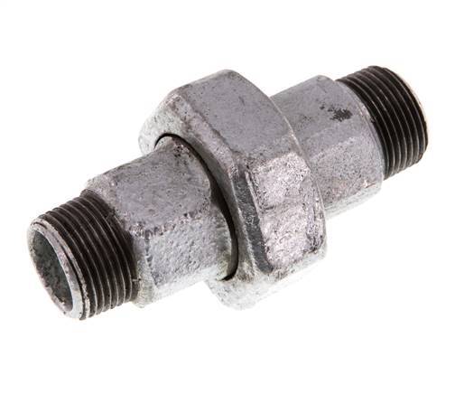 R 3/4'' Fonte zinguée Embout double 3 pièces à étanchéité conique 25 Bar