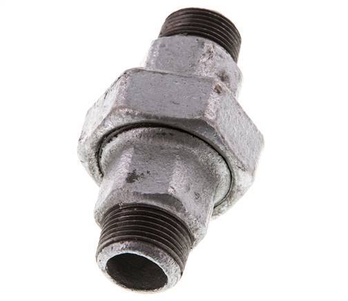 R 3/4'' Fonte zinguée Embout double 3 pièces à étanchéité conique 25 Bar