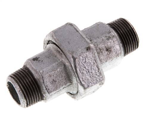 R 3/4'' Fonte zinguée Embout double 3 pièces à étanchéité conique 25 Bar