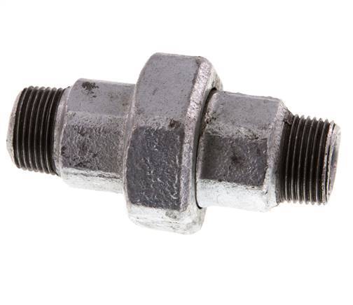 R 3/4'' Fonte zinguée Embout double 3 pièces à étanchéité conique 25 Bar