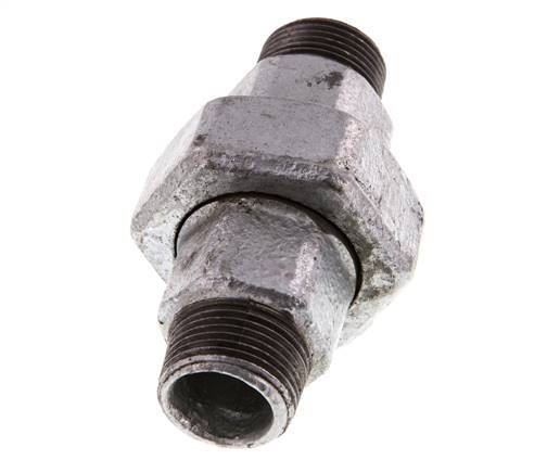 R 3/4'' Fonte zinguée Embout double 3 pièces à étanchéité conique 25 Bar