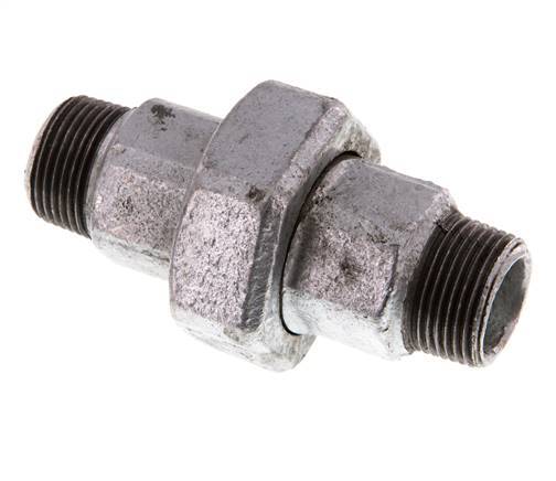 R 3/4'' Fonte zinguée Embout double 3 pièces à étanchéité conique 25 Bar