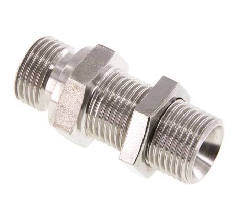 G 1/2'' acier inoxydable Bulkhead Double nipple 350 Bar - Hydraulique