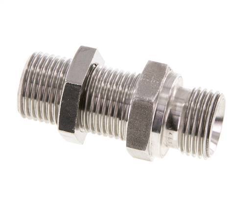 G 1/2'' acier inoxydable Bulkhead Double nipple 350 Bar - Hydraulique