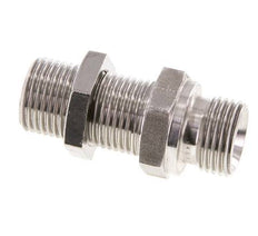 G 1/2'' acier inoxydable Bulkhead Double nipple 350 Bar - Hydraulique