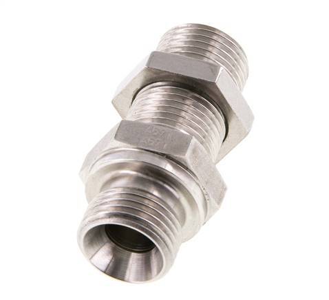 G 1/2'' acier inoxydable Bulkhead Double nipple 350 Bar - Hydraulique