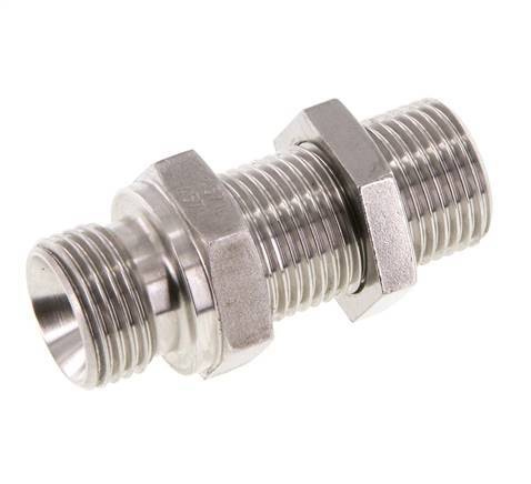 G 1/2'' acier inoxydable Bulkhead Double nipple 350 Bar - Hydraulique