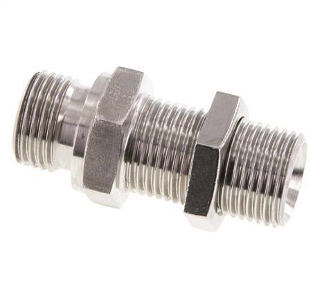 G 1/2'' acier inoxydable Bulkhead Double nipple 350 Bar - Hydraulique