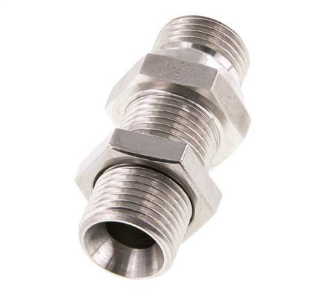 G 1/2'' acier inoxydable Bulkhead Double nipple 350 Bar - Hydraulique