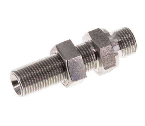 G 1/8'' acier inoxydable Bulkhead Double nipple 475 Bar - Hydraulique