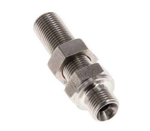 G 1/8'' Stainless steel Bulkhead Double nipple 475 Bar - Hydraulic