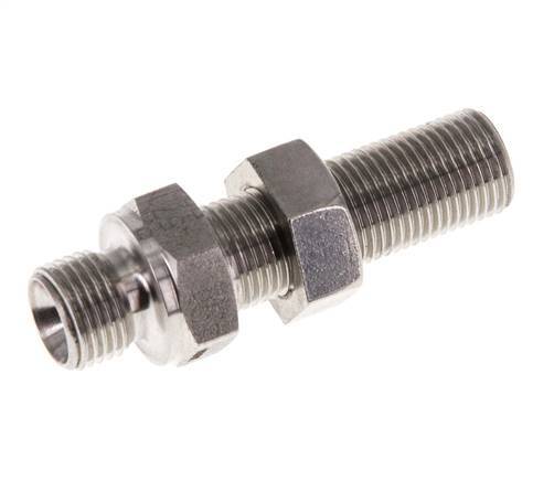 G 1/8'' acier inoxydable Bulkhead Double nipple 475 Bar - Hydraulique
