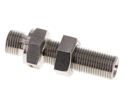 G 1/8'' acier inoxydable Bulkhead Double nipple 475 Bar - Hydraulique