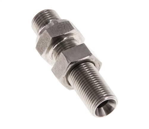 G 1/8'' Stainless steel Bulkhead Double nipple 475 Bar - Hydraulic