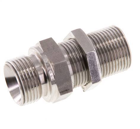 G 3/4'' acier inoxydable Bulkhead Double nipple 325 Bar - Hydraulique