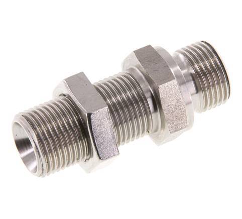 G 3/8'' acier inoxydable Bulkhead Double nipple 325 Bar - Hydraulique