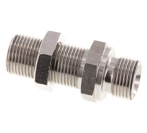 G 3/8'' acier inoxydable Bulkhead Double nipple 325 Bar - Hydraulique