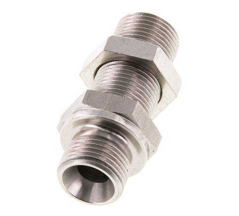 G 3/8'' acier inoxydable Bulkhead Double nipple 325 Bar - Hydraulique