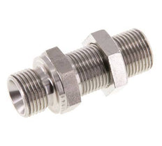 G 3/8'' acier inoxydable Bulkhead Double nipple 325 Bar - Hydraulique